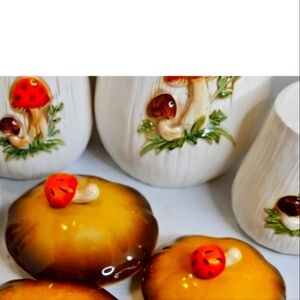 Merry Mushroom Vintage Canister Set of 4 Sears Roebuck and Co. 1976 Japan Used